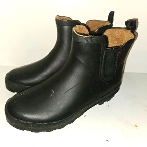 Chooka Plush Chelsea Women's 8 Waterproof Slip-On Rain Boots Black